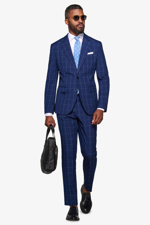 Giacca da abito finestrata blu