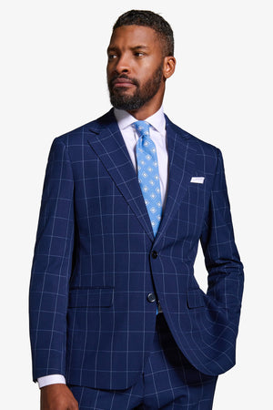 Giacca da abito finestrata blu