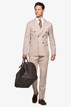 Giacca da abito doppiopetto finestrata beige