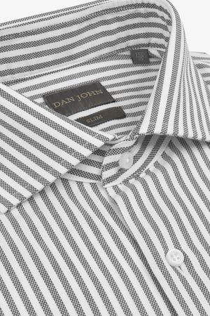 Camicia a righe operata grigia slim