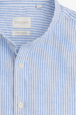 Camicia coreana riga sottile celeste