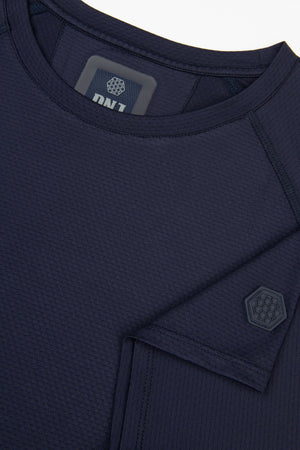 T-shirt micro scacchi DNJ blu